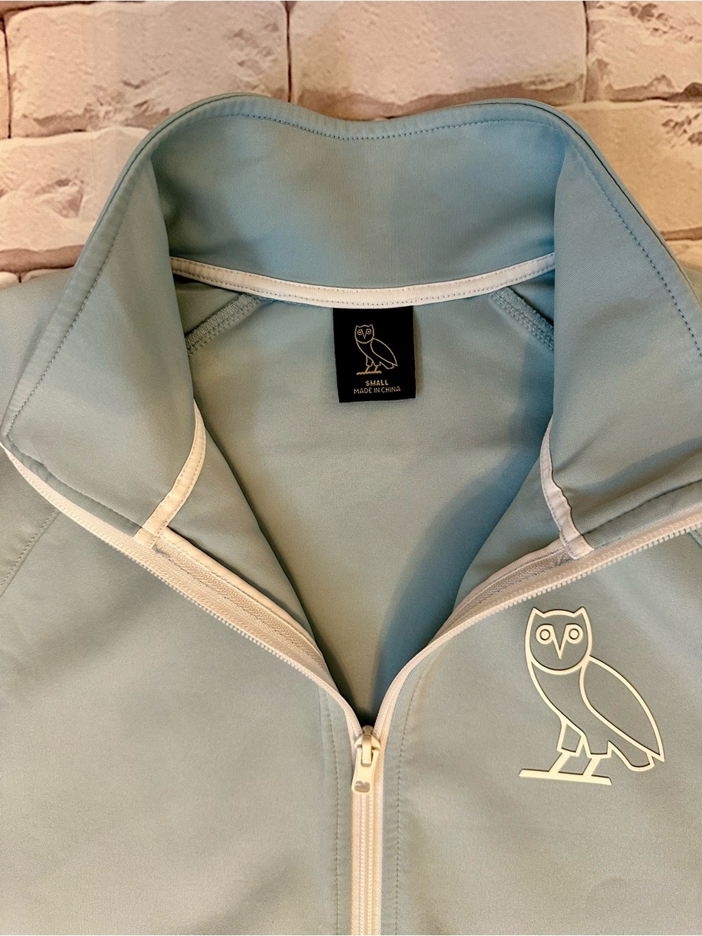 October’s Very Own Light Blue Men's Jacket with Owl Chest Logo Size S - Picture 3 of 6